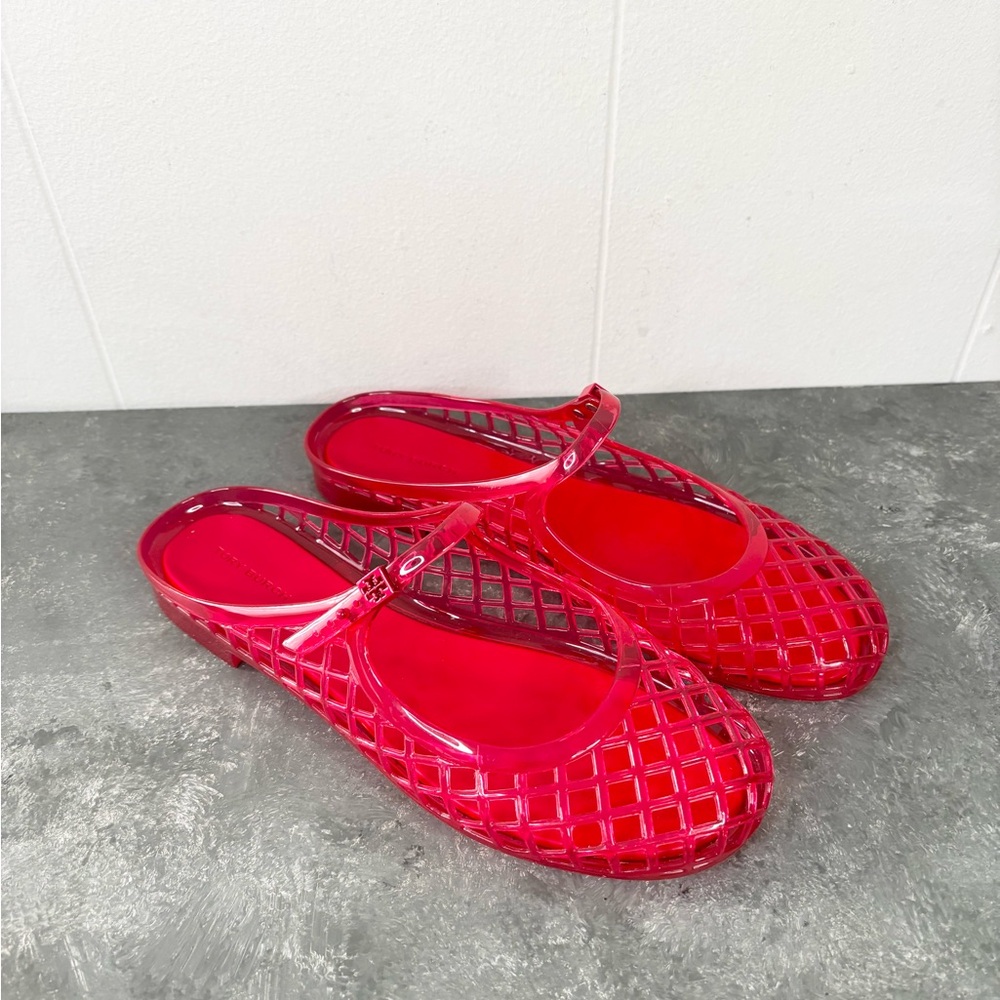 Tory Bruch Mellow Mary Jane Jelly Flat in Red Volcano size 7 new - Picture 3 of 8